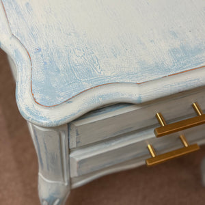 Distressed Blue Side Table