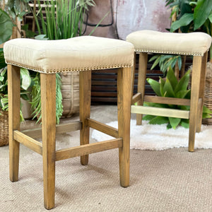 S/2 Beige Counter Stools