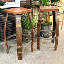 Load image into Gallery viewer, Set/2 Wine Barrel Barstools
