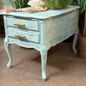 Distressed Blue Side Table