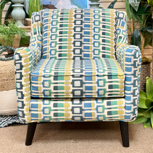 Blue & Green Geometric Chair