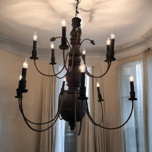 Load image into Gallery viewer, Black 12-Light Chandelier
