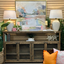 Load image into Gallery viewer, 4DR Rustic Wood &amp; Glass Cabinet
