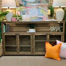 Load image into Gallery viewer, 4DR Rustic Wood &amp; Glass Cabinet
