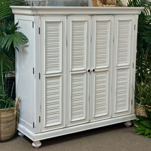 Load image into Gallery viewer, White Shutter Media Cabinet
