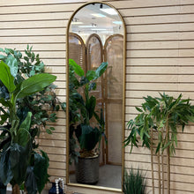 Load image into Gallery viewer, Gold Arched Floor Mirror
