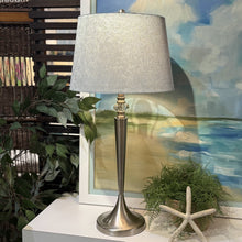 Load image into Gallery viewer, Silver Lamp w/ Velvet Shade
