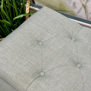 Light Blue Tufted Storage Bench
