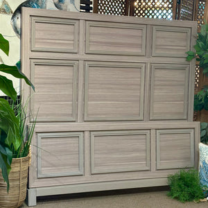 Queen Grey Panel Bed