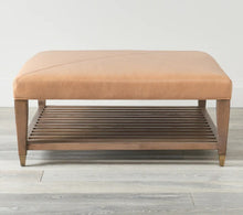 Load image into Gallery viewer, 'Buckley' Leather Cocktail Ottoman
