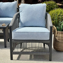 Load image into Gallery viewer, 4PC Outdoor Blue Rope Seating Set
