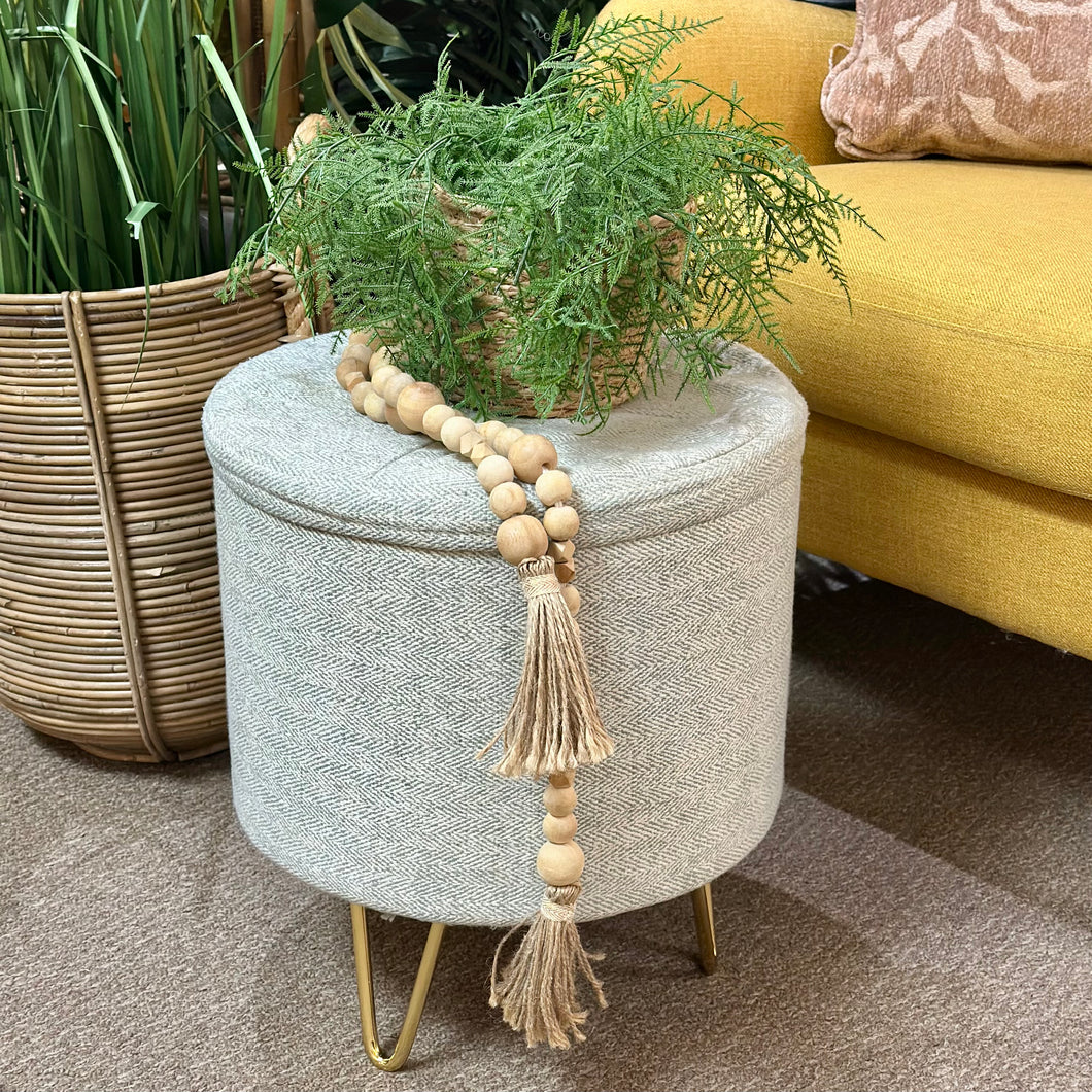 Aqua/Grey Storage Ottoman