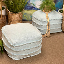 Load image into Gallery viewer, Light Blue Ruffle Pouf
