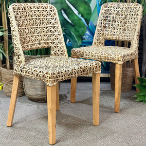 Wood & Rattan Dining Chair