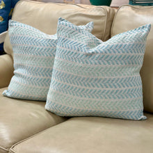 Load image into Gallery viewer, Spa Blue Arrows Down Pillow
