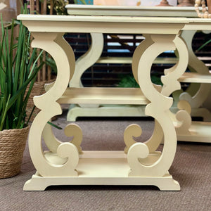 Cream Scroll Side Table