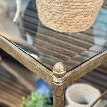 Load image into Gallery viewer, Antique Gold &amp; Mirrored Console
