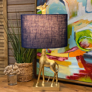 Giraffe Lamp w/Blue Shade