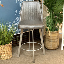 Load image into Gallery viewer, Set/3 Woven Silver Stools
