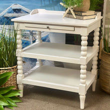 Load image into Gallery viewer, White Spindle Leg Nightstand

