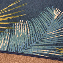 Load image into Gallery viewer, Blue Palm Indoor/Outdoor Rug
