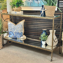 Load image into Gallery viewer, Antique Gold &amp; Mirrored Console
