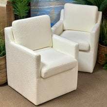 Load image into Gallery viewer, Boucle Rolling Dining Chair
