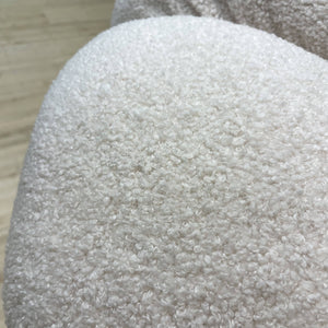 White Boucle Swivel Chair