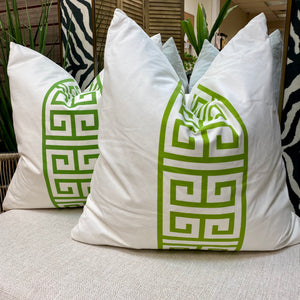 Lime Green Pattern Down Pillow