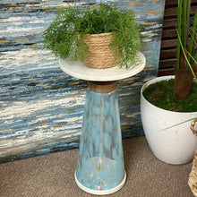 Load image into Gallery viewer, Blue Glass/Marble Drink Table
