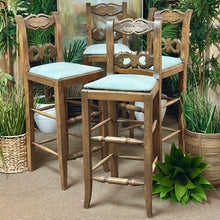 Load image into Gallery viewer, Carved Wood Barstool
