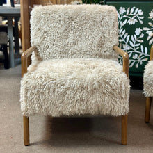 Load image into Gallery viewer, Beige Faux Fur Accent Chair
