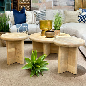 Round Mango Wood Coffee Table
