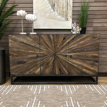 Load image into Gallery viewer, Industrial Wood &amp; Metal Starburst Cabinet
