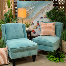 Load image into Gallery viewer, Haverty&#39;s Aqua Slipper Chair
