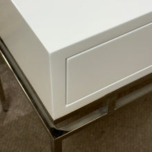 Load image into Gallery viewer, White &amp; Chrome Nightstand
