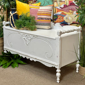 Distressed White Chest