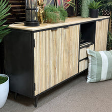 Load image into Gallery viewer, Fluted Wood/Metal Cabinet
