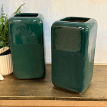 Load image into Gallery viewer, Teal Rect. Vase
