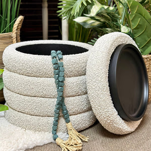 Boucle Channel Storage Ottoman