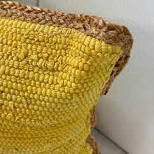 Load image into Gallery viewer, Yellow Pillow w/ Jute Trim
