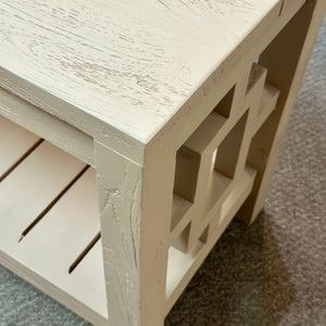 Geometric Wood Side Table