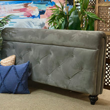 Load image into Gallery viewer, Havertys Queen Grey Tufted Bed
