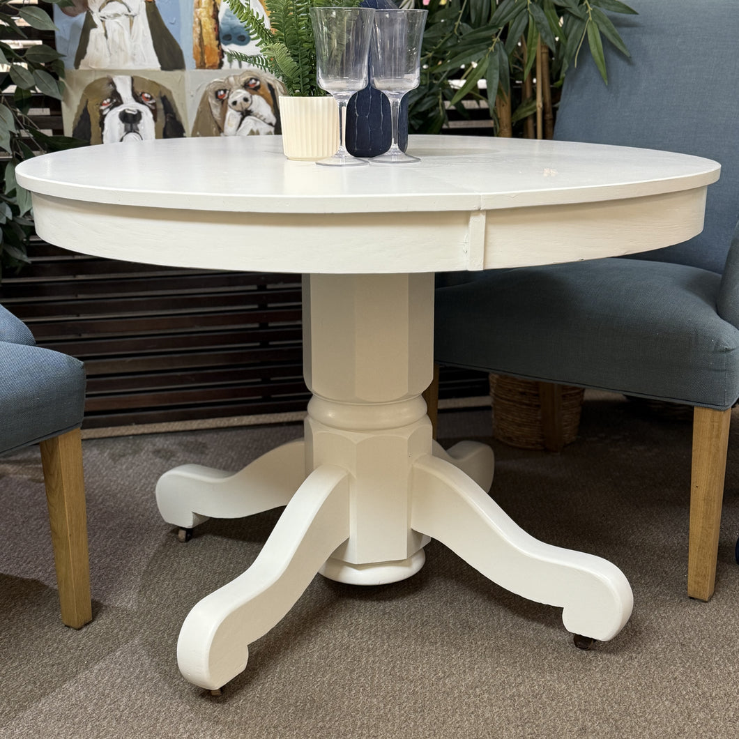 White Pedestal Dining Table