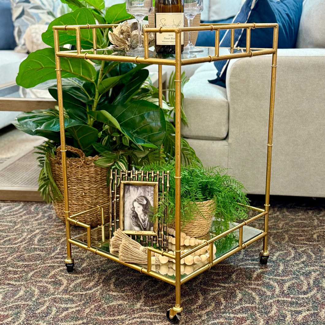 Gold Mirrored Bar Cart