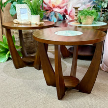 Load image into Gallery viewer, Round End Table w/ Glass Inlay
