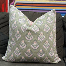 Load image into Gallery viewer, Pink/Green Floral Down Pillow
