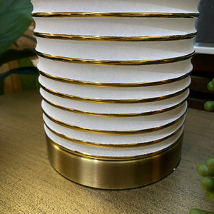 White/Gold Striped Lamp