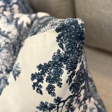 Load image into Gallery viewer, Blue/White Toile Down Pillow
