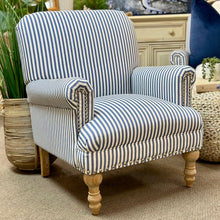 Load image into Gallery viewer, Blue/White Striped Accent Chair
